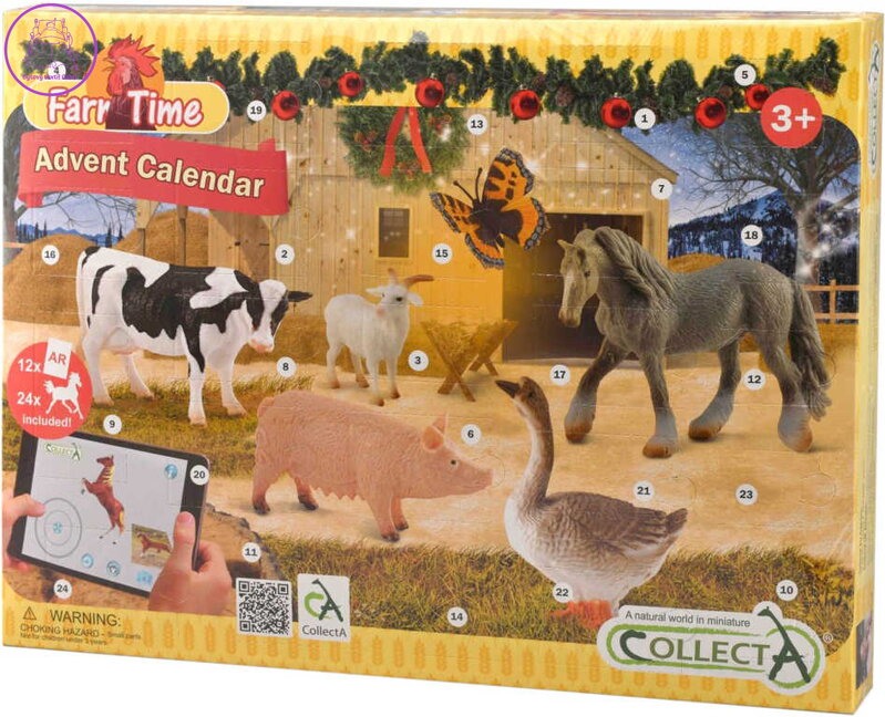 MAC TOYS Kalendář adventní farma a koně interaktivní 40x30cm