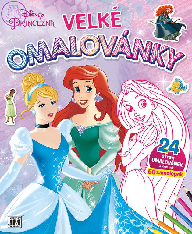 JIRI MODELS Omalovánky velké se samolepkami Disney Princezny