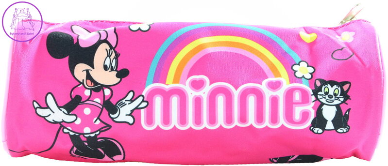 Penál kulatý Disney Minnie Mouse dětské růžové školní pouzdro na zip