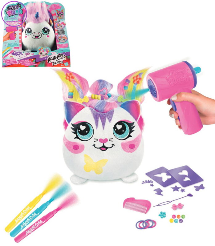 EP Line Airbrush Hair´iffic Squish Pal set plyšák k vybarvení na baterie 2 druhy
