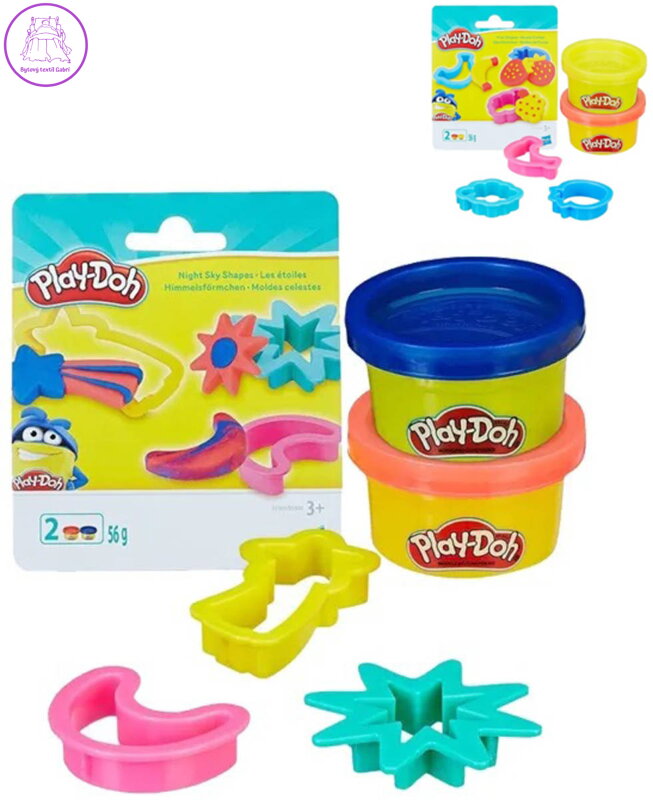 HASBRO PLAY-DOH Modelína set 2 kelímky + 3 vykrajovátka 4 druhy