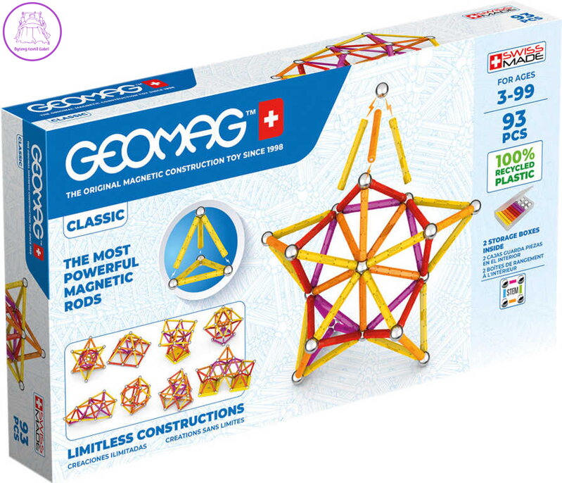 GEOMAG Classic oranžová 93 dílků Eko magnetická STAVEBNICE