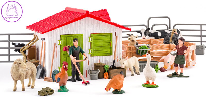 FAUNICA Herní set FARMA 96039 FARMA SE ZVÍŘÁTKY