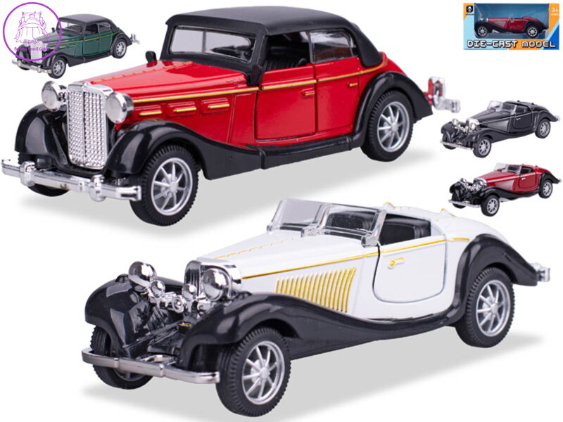 Auto old timer veterán zpětný chod retro kovový model 5 druhů