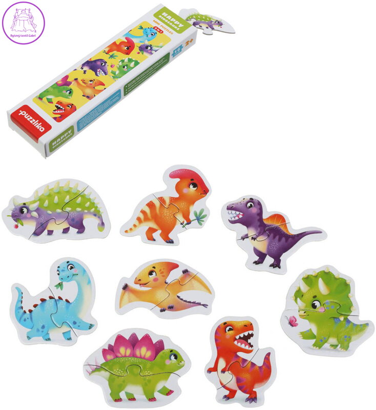 PUZZLIKA Baby puzzle skládačka Dinosauři 8x 2 dílky pro miminko