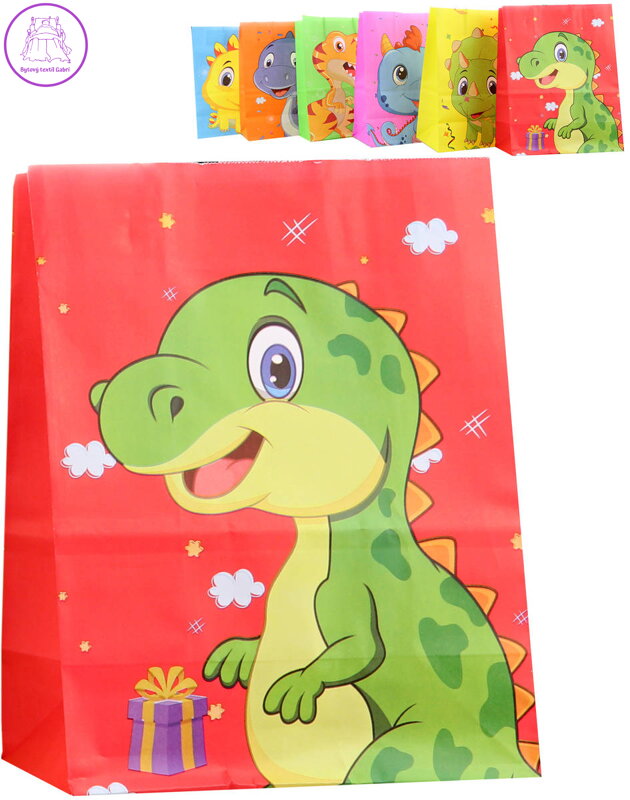 Taška dárková dětská Dinosaurus 21x27cm 6 druhů