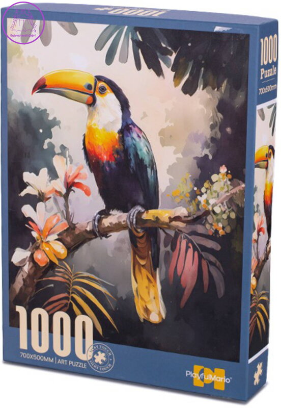 Puzzle pták tukan 50x70cm 1000 dílků skládačka v krabici