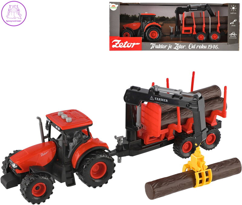 Traktor Zetor set s nakládacím ramenem na setrvačník na baterie Světlo Zvuk