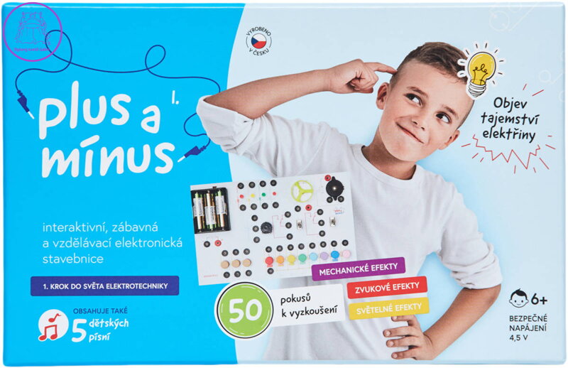 Plus a mínus elektronická dětská stavebnice 50 pokusů na baterie CZ