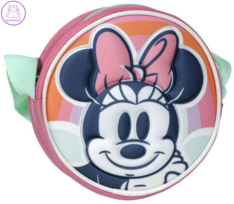 Kabelka dětská Disney Minnie Mouse taštička kulatá přes rameno na zip Kabelka dětská Disney Minnie Mouse taštička kulatá přes rameno na zip