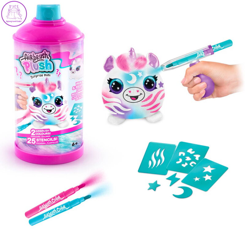 EP Line Airbrush Mini překvapení kreativní set plyšák k vybarvení 6 druhů