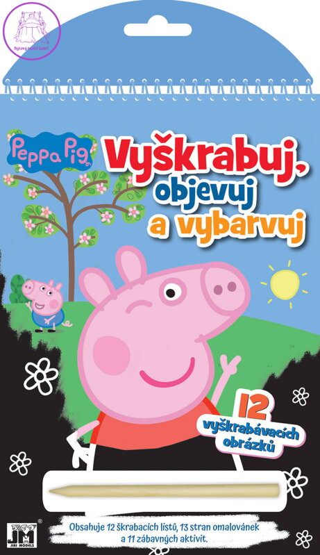 JIRI MODELS Vyškrabuj, objevuj, vybarvuj prasátko Peppa Pig kreativní sešit