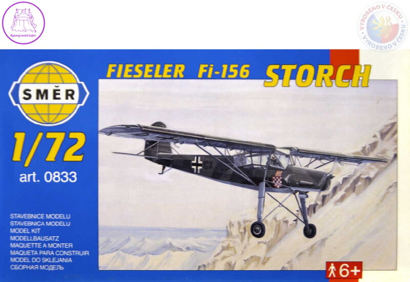 SMĚR Model letadlo Fieseler Fi156 Storch 1:72 (stavebnice letadla)
