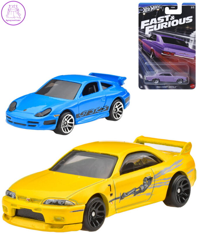 MATTEL HOT WHEELS Auto tématické Rychle a zběsile angličák 4 druhy kov