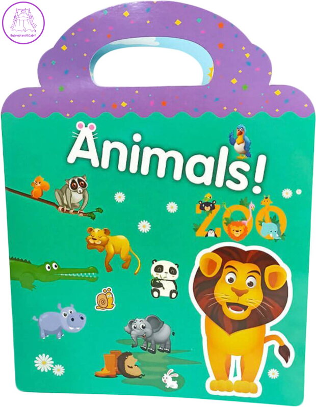 Samolepky zvířátka v ZOO Kniha plná samolepek AJ
