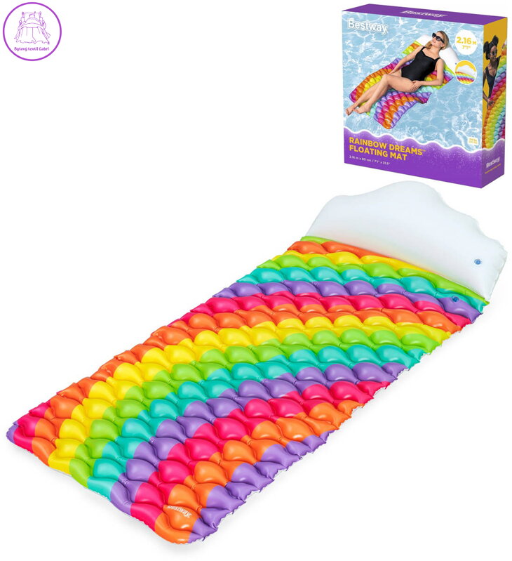 BESTWAY Lehátko nafukovací duhové 216x80cm matrace na vodu 44107
