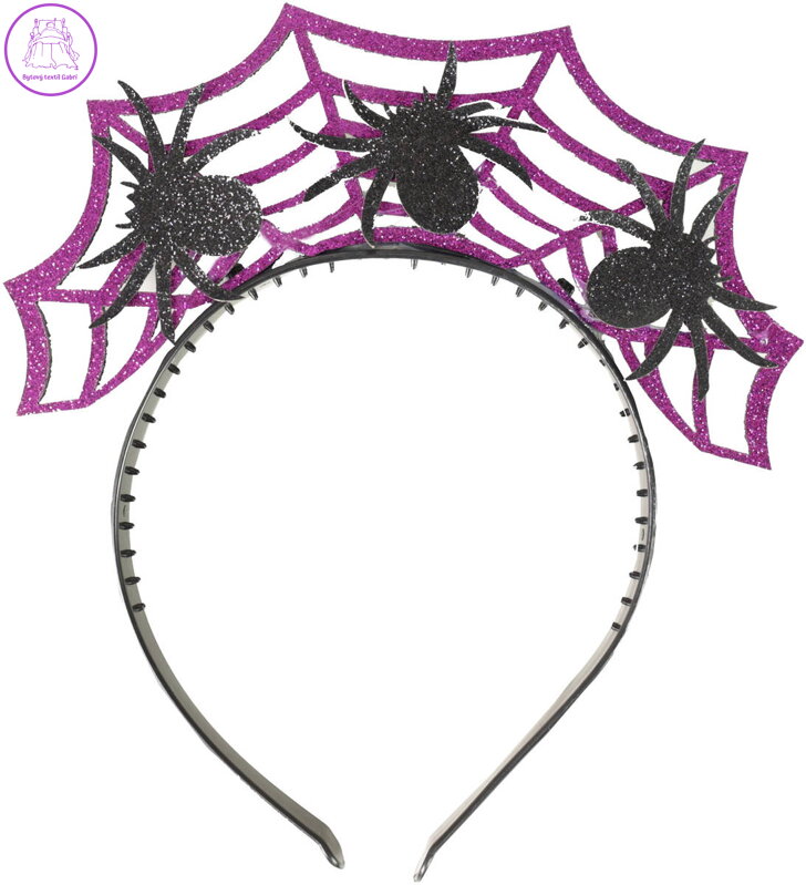 KARNEVAL Čelenka Halloween s pavouky *KARNEVALOVÝ DOPLNĚK*