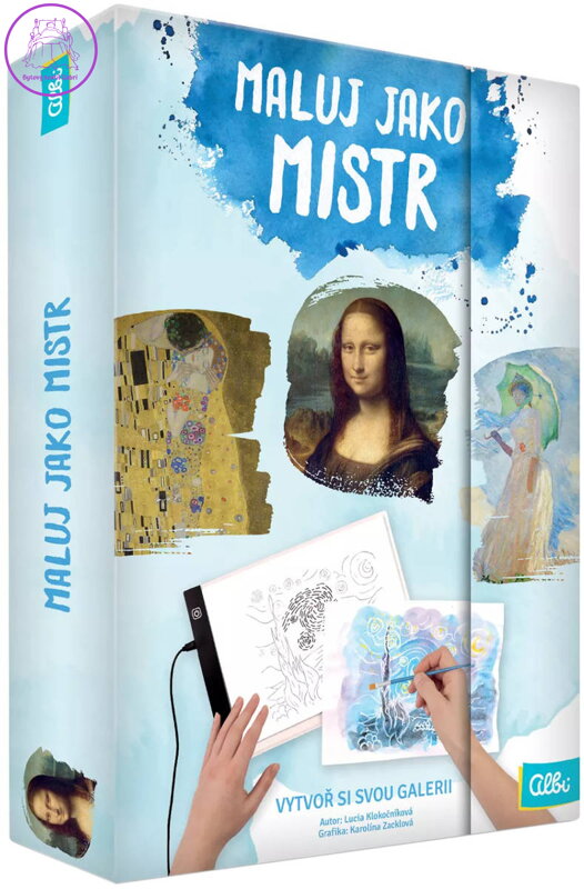 AALBI SCIENCE Maluj jako mistr Kreativní set s barvami a LED tabulkou USB