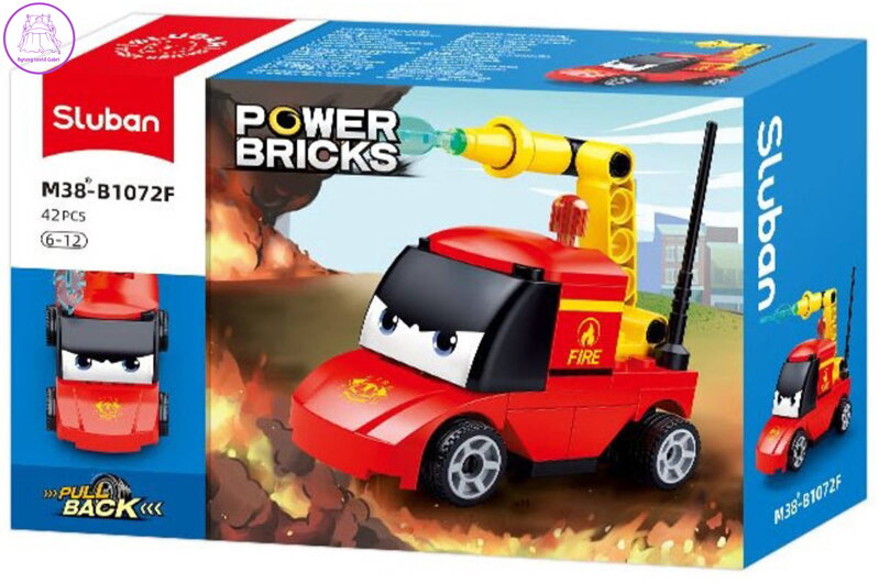 SLUBAN Power Bricks Auto hasiči s očima zpětný chod 42 dílků STAVEBNICE