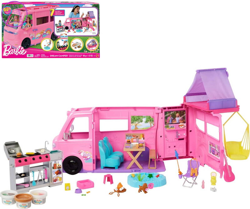 MATTEL BRB Barbie auto karavan snů velký herní set s modelínou a doplňky
