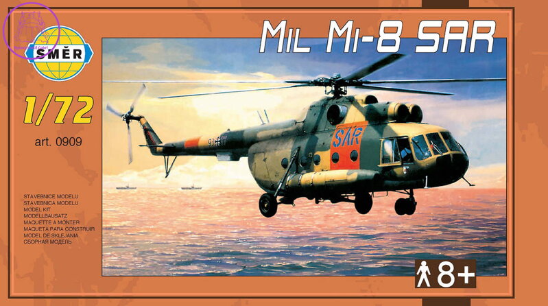 SMĚR Model helikoptéra Mil Mi-8 SAR 1:72 stavebnice vrtulníku 101 dílků