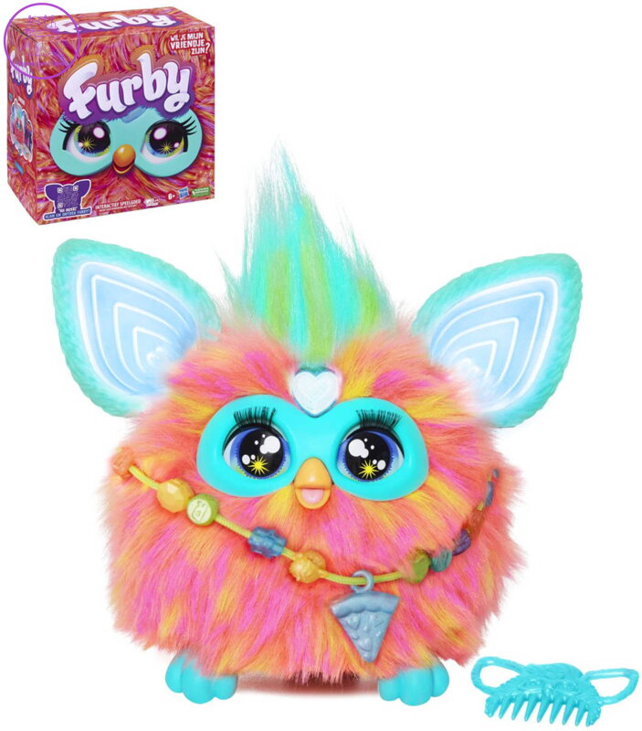 HASBRO PLYŠ Furby interaktivní korálový zvířátko na baterie Světlo Zvuk