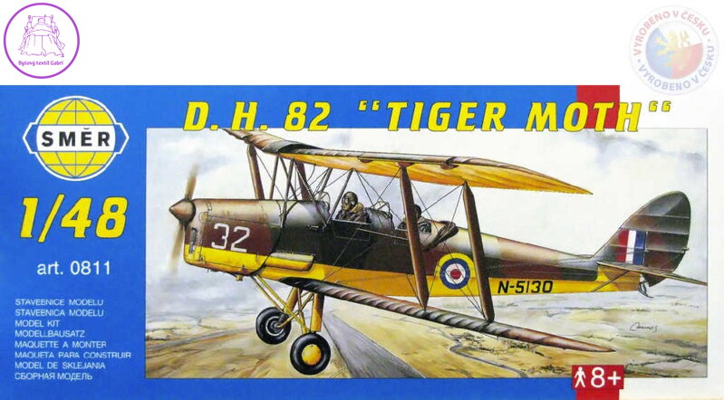 SMĚR Model letadlo D.H.82 Tiger Moth 1:48 (stavebnice letadla)