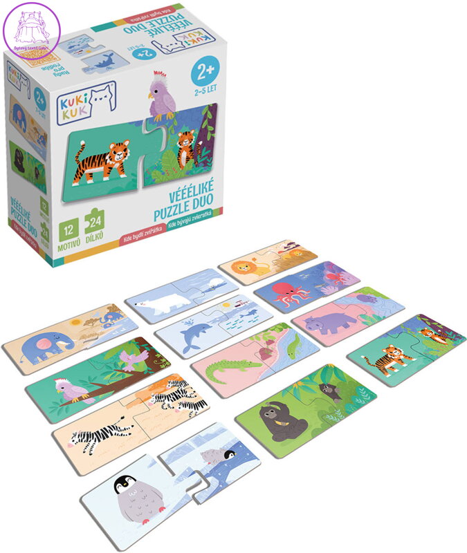EFKO KukiKuk Véééliké baby puzzle duo Kde bydlí zvířátka 24 dílků