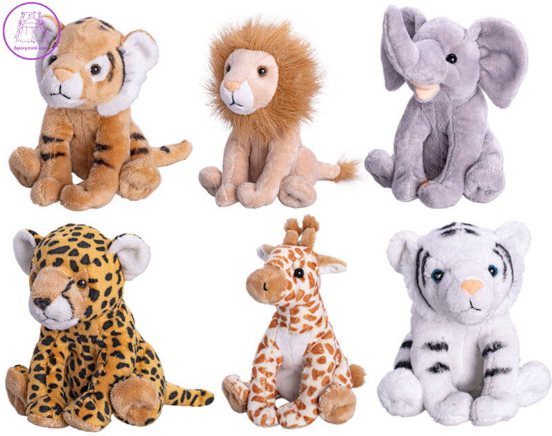 PLYŠ Zvířátko safari 15cm sedící 6 druhů *PLYŠOVÉ HRAČKY*