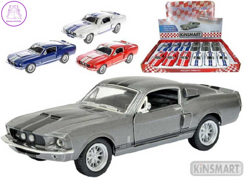 KINSMART Auto model 1:38 SHELBY GT500 1967 kov PB 12cm 4 barvy
