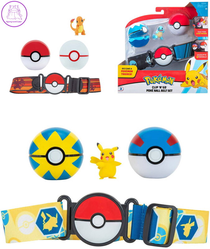 ORBICO Clip and Go Poké Ball Belt set pás se 2 míčky a postavičkou Pokémon