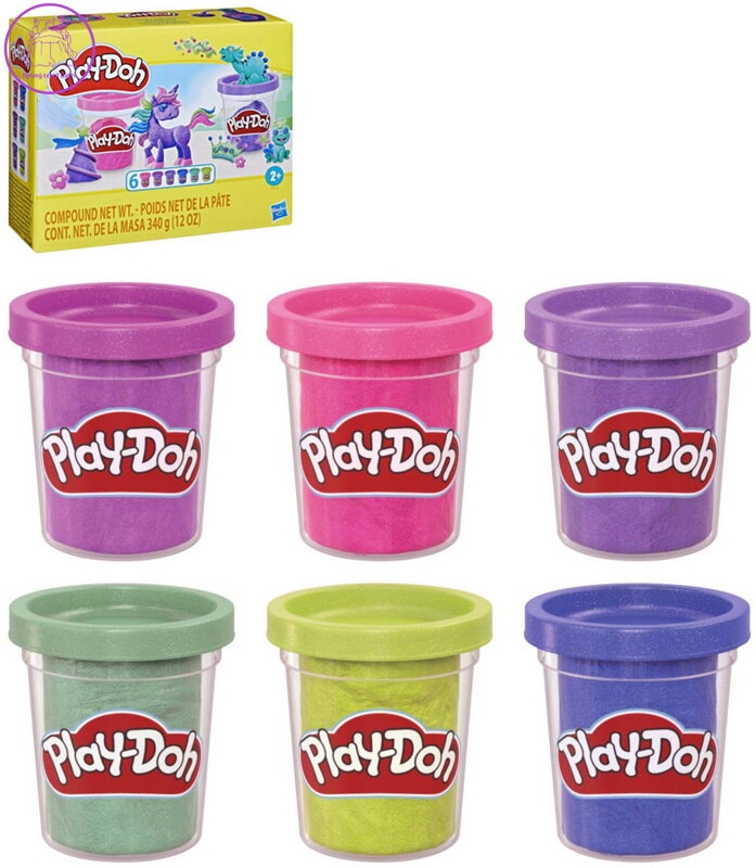 HASBRO PLAY-DOH Zářivá kolekce kreativní set 6 kelímků s modelínou