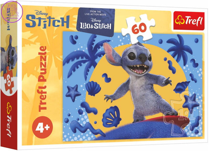 TREFL PUZZLE Den se Stitchem Lilo&Stitch skládačka 33x22cm 60 dílků