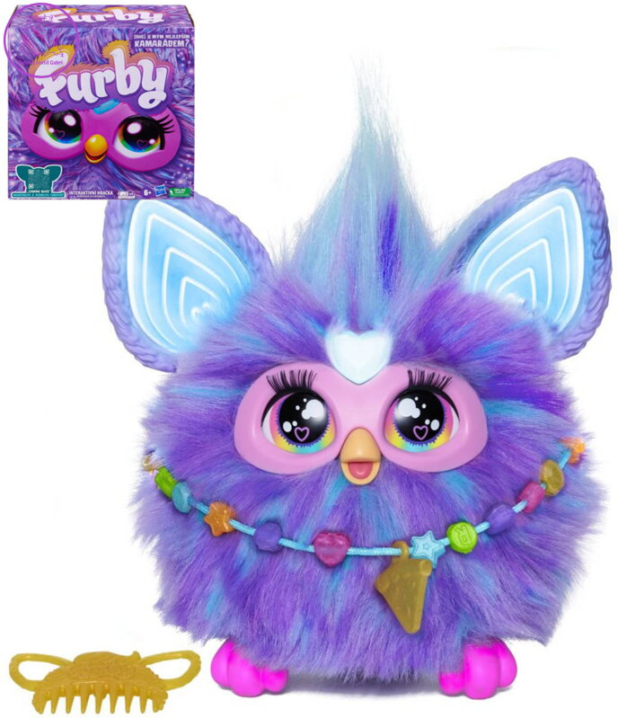 HASBRO PLYŠ Furby interaktivní fialový zvířátko na baterie Světlo Zvuk
