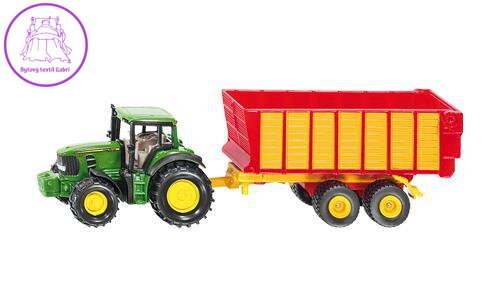 SIKU Traktor John Deere s přívěsem na siláž kovový 1650