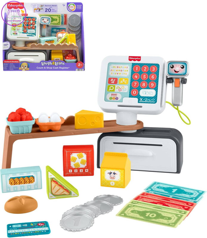 FISHER PRICE Baby pokladna mluvící interaktivní s pultem na baterie Zvuk