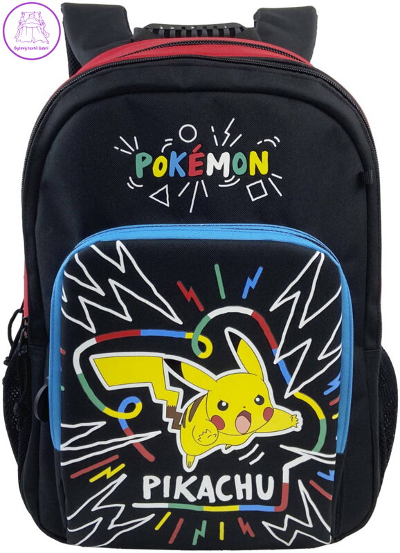 Batoh dětský školní velký Pokémon Pikachu černý na záda