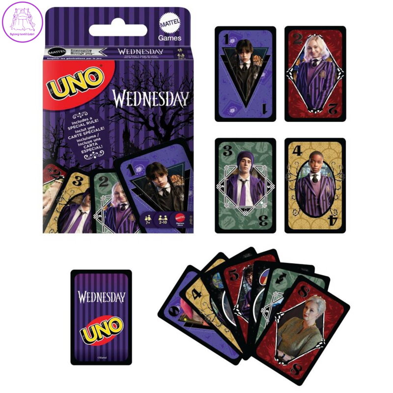 MATTEL Uno karty Wendesday