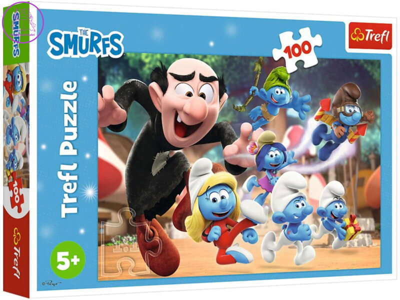 TREFL PUZZLE Lekce taťka Šmouly Šmoulové 41x28cm 100 dílků skládačka