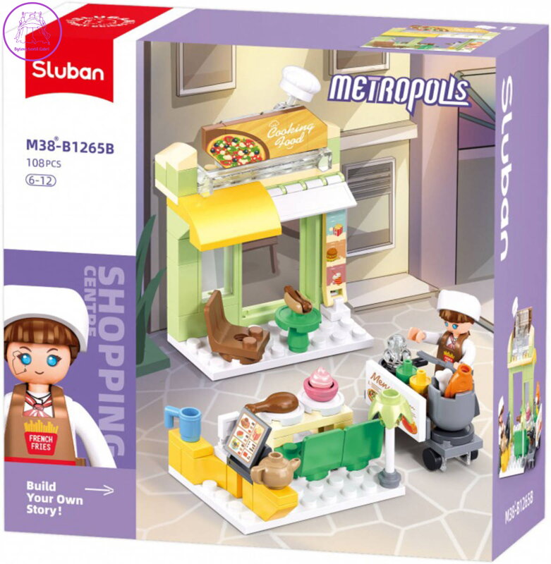 SLUBAN Metropolis Rychlé občerstvení 108 dílků + figurka STAVEBNICE
