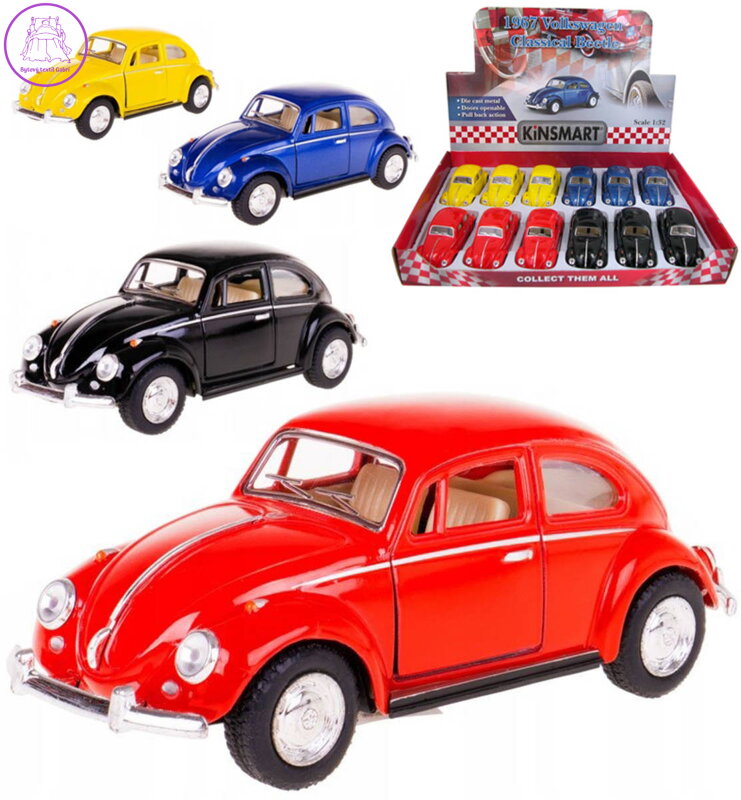 KINSMART Auto retro Volkswagen Classical Beetle kov PB 13cm 4 barvy