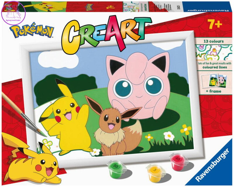 RAVENSBURGER CreArt Pokémoni Namaluj si obraz kreativní set v krabici