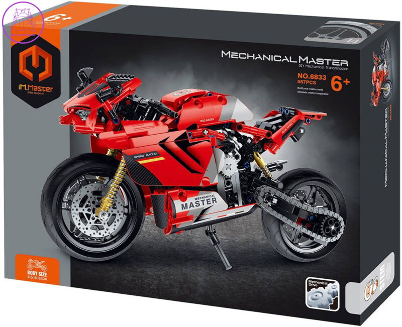 Stavebnice iM.MASTER Motorka červená 557 dílků plast