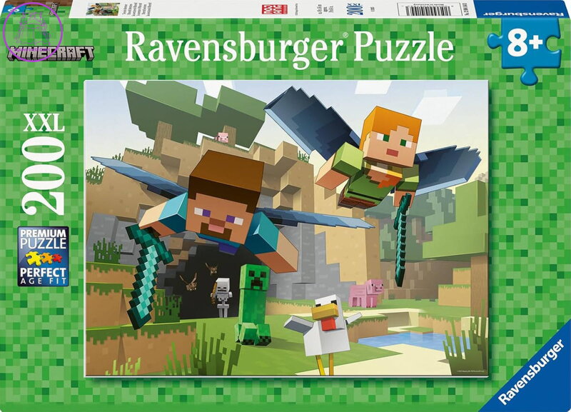 RAVENSBURGER Puzzle XXL Minecraft Dobrodružství 200 dílků 49x36cm