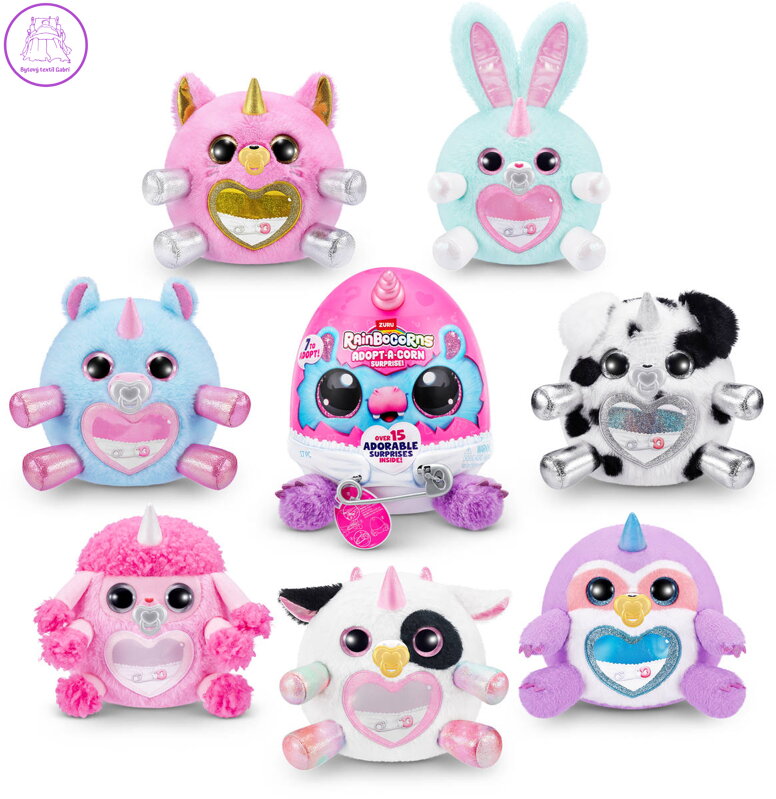 ASMODEE PLYŠ Rainbocorns Adopt-A-Corn zvířátko 7 druhů ve vajíčku
