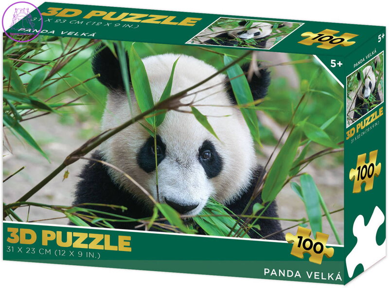 PUZZLE 3D Panda velká 31x23cm 100 dílků skládačka v krabici