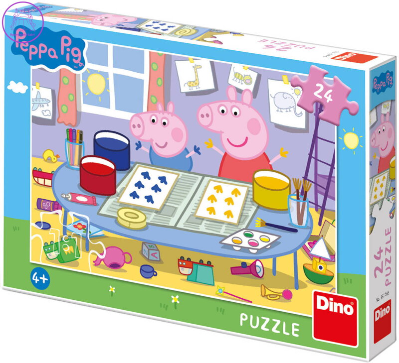DINO Puzzle Peppa Pig Výtvarník 24 dílků 26x18cm skládačka