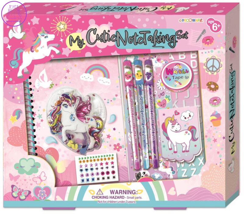 Tajný deník jednorožec holčičí set s gelovými pery s vůní s nálepkami