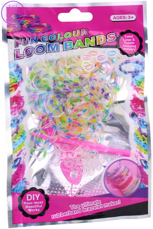 UDĚLEJ SI NÁRAMEK Gumičky LOOM BANDS 150ks neonové žíhané v sáčku