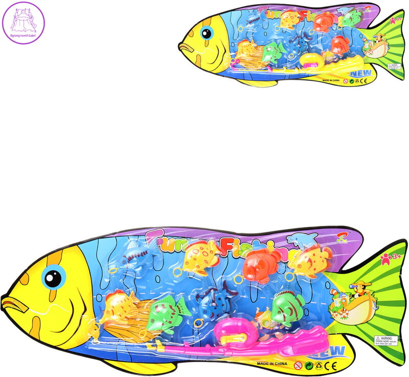 Hra chytání rybiček sada prut + rybičky 8ks malý rybář 2 barvy